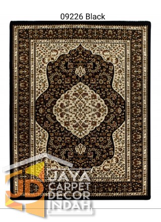 PERMADANI NEW KHASAN DS 09226 BLACK ukuran 100 X 150 CM , 120 X 160 CM , 170 X 230 CM ,  210 X 300  CM , 250 X 350 CM , 300 X 400 CM